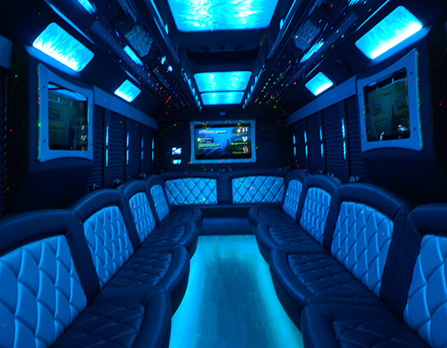 limousine bus with dance floor