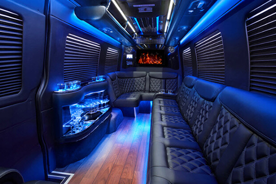 Party van with beverage bar